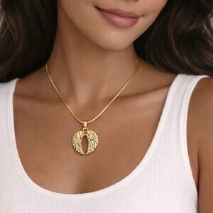 Gold Angel Wings Pendant Necklace - Women Jewelry Necklaces